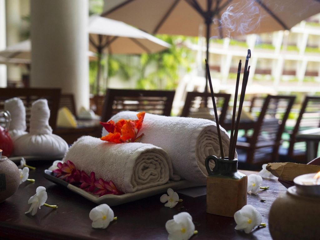 A spa treatment room prepared for a guest